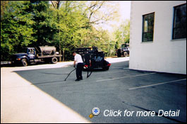 Cracksealing a parking lot