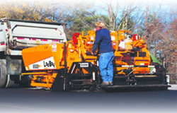 A road being paved in Boston, MA.