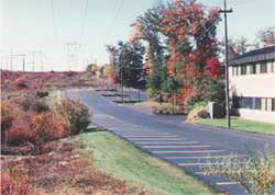 A road after undergoing the sealcoating process.